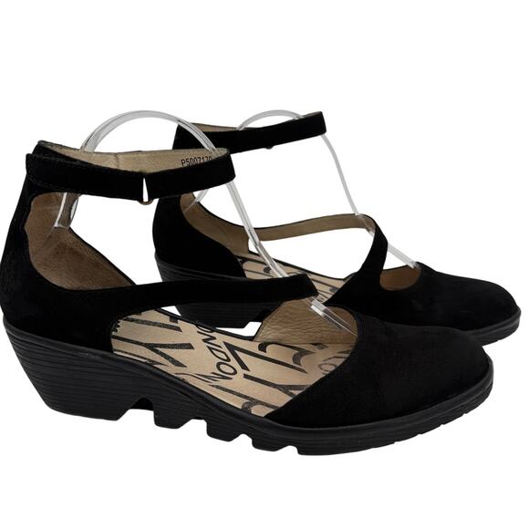 Fly London Women's Leather Piat 717 Closed Toe Wedge Heels Size 41 / 10-10.5 - Picture 1 of 8